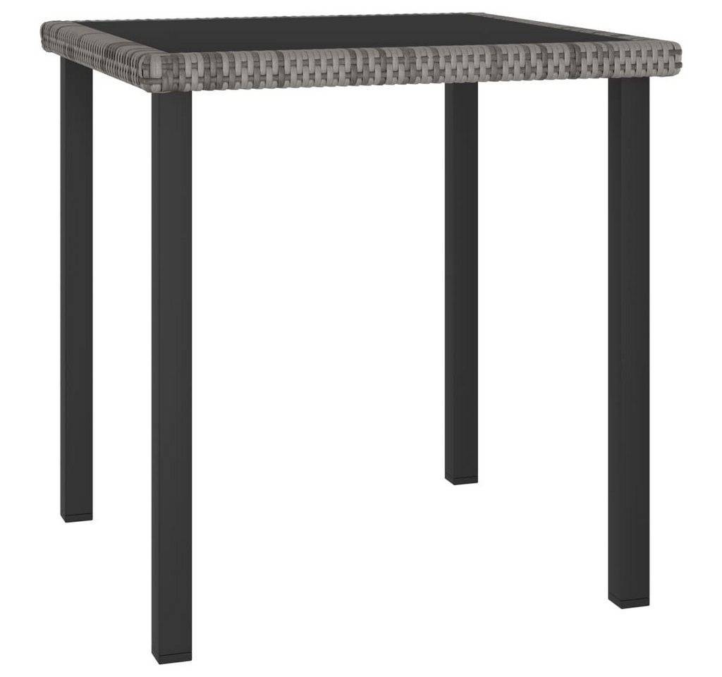 furnicato Gartentisch Garten-Esstisch Grau 70x70x73 cm Poly Rattan (1-St) von furnicato