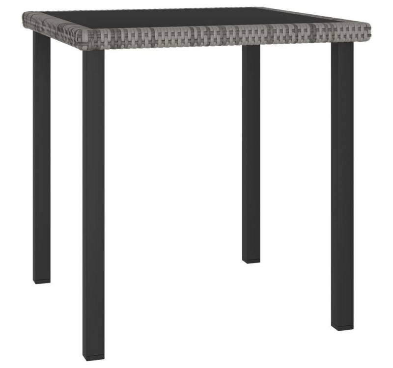 furnicato Gartentisch Garten-Esstisch Grau 70x70x73 cm Poly Rattan (1-St) von furnicato