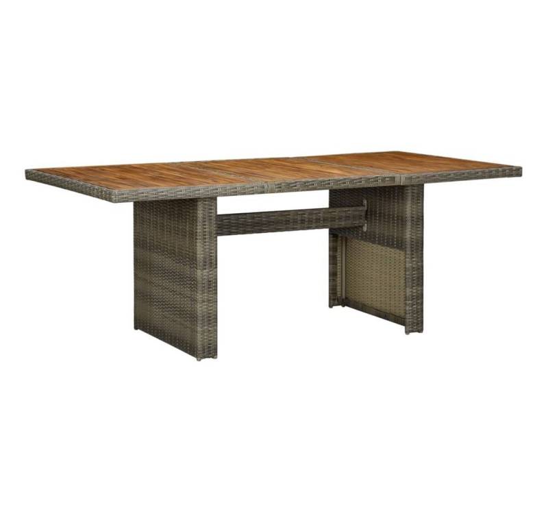 furnicato Gartentisch Braun Poly Rattan und Massivholz (1-St) von furnicato