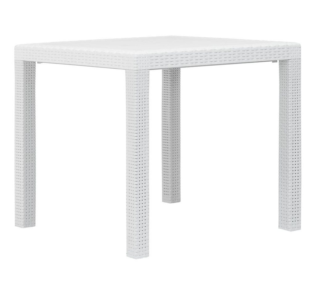 furnicato Gartentisch Weiß 79 x 79 x 72 cm Kunststoff Rattan-Optik von furnicato