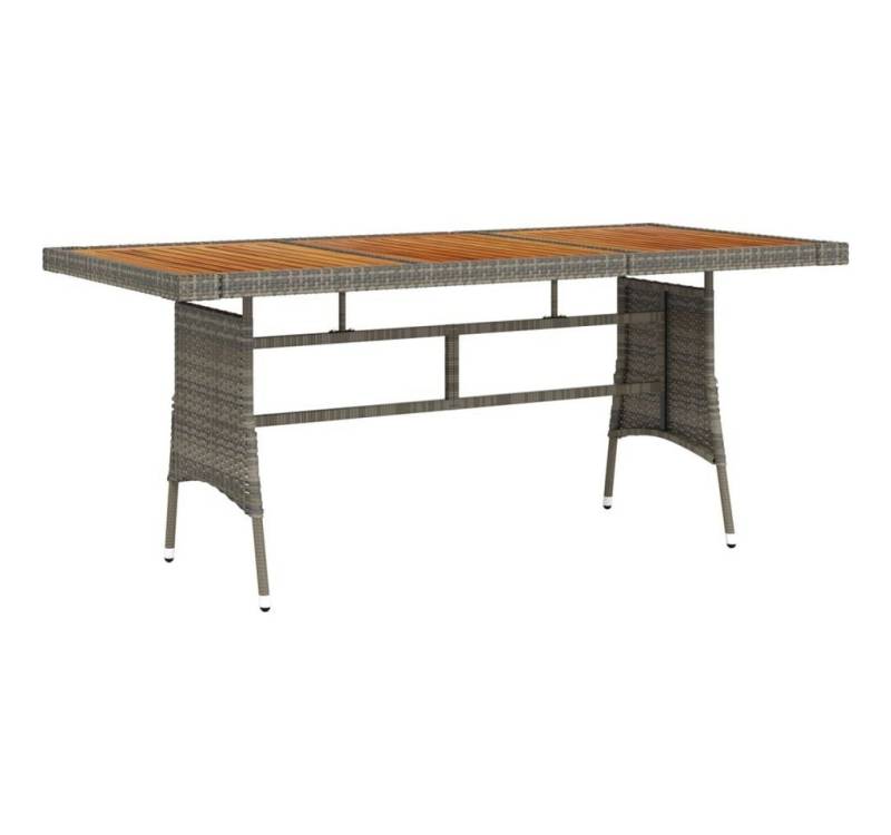 furnicato Gartentisch Grau 160x70x72 cm Poly Rattan & Massivholz (1-St) von furnicato