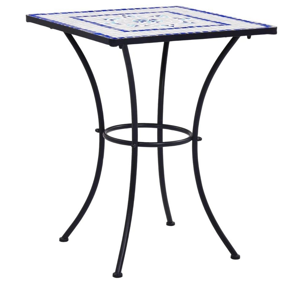furnicato Gartentisch Mosaik-Bistrotisch Blau und Weiß 60 cm Keramik (1-St) von furnicato