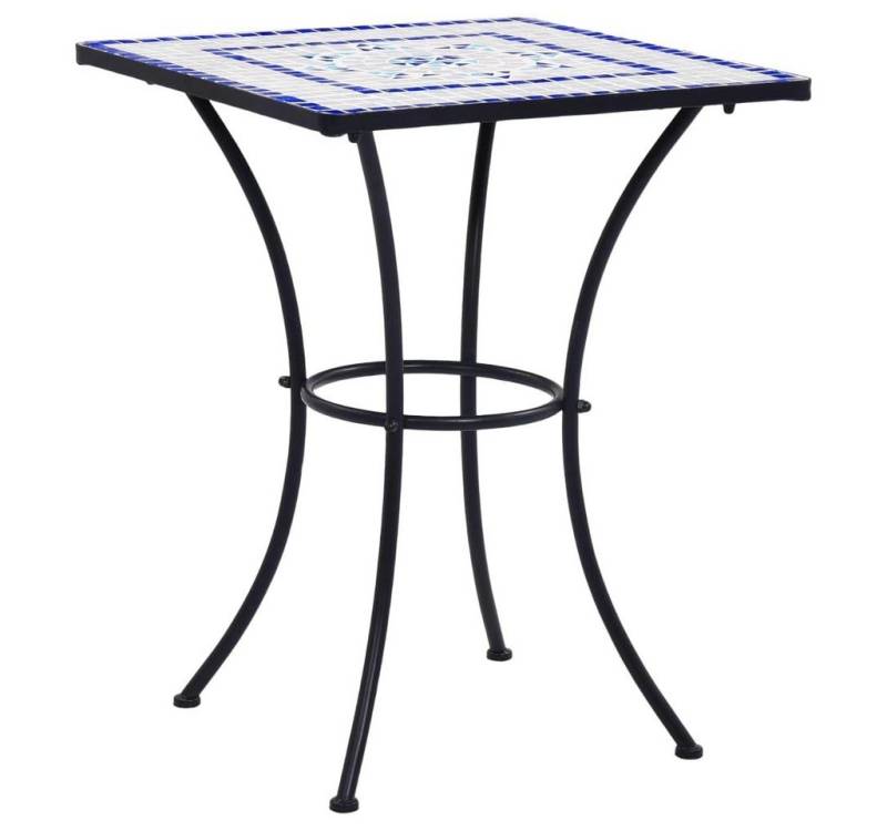 furnicato Gartentisch Mosaik-Bistrotisch Blau und Weiß 60 cm Keramik (1-St) von furnicato