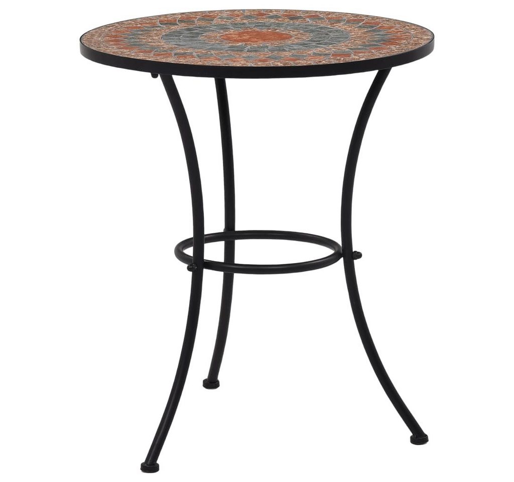 furnicato Gartentisch Mosaik-Bistrotisch Orange / Grau 60 cm Keramik von furnicato