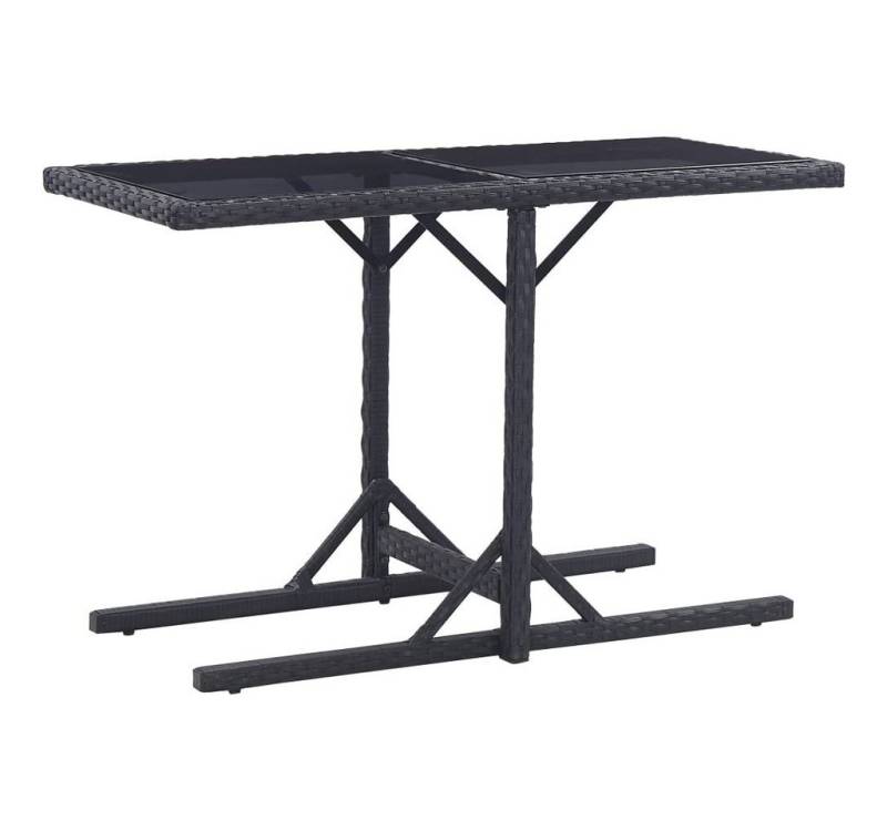 furnicato Gartentisch Schwarz 110x53x72 cm Glas und Poly Rattan (1-St) von furnicato