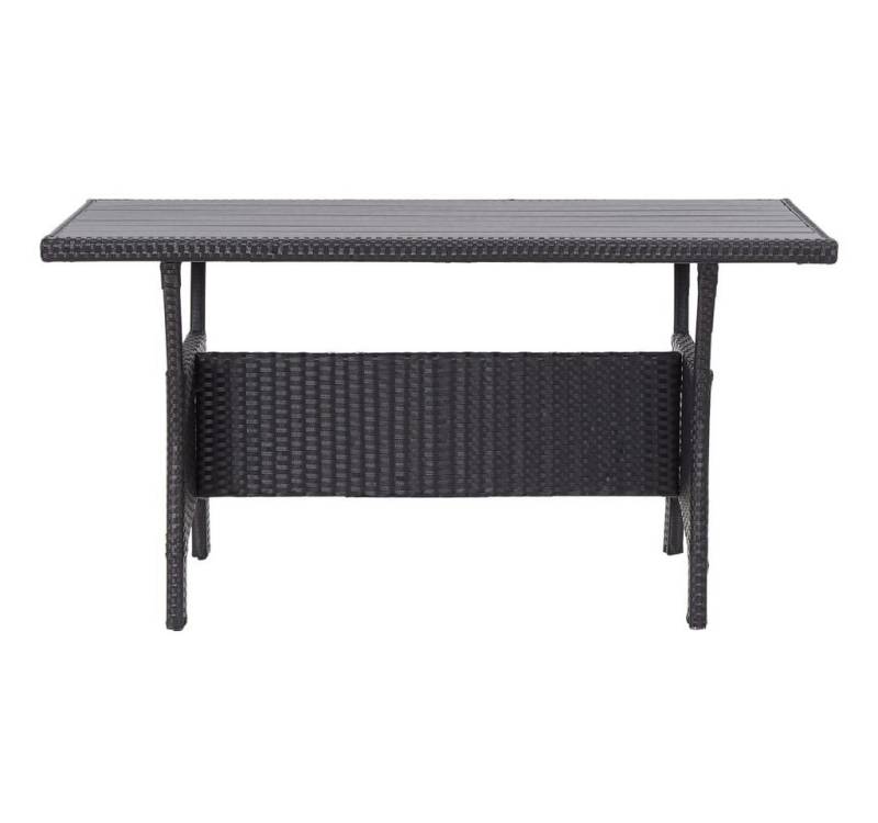 furnicato Gartentisch Schwarz 120x70x66 cm Poly Rattan (1-St) von furnicato