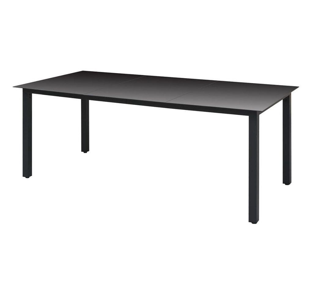 furnicato Gartentisch Schwarz 190x90x74 cm Aluminium und Glas (1-St) von furnicato