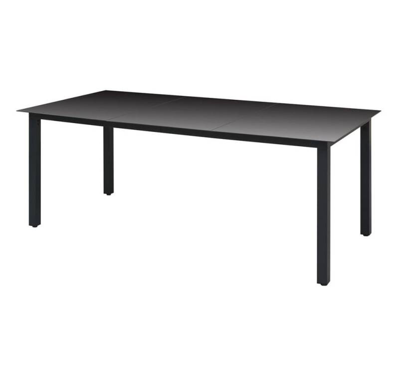 furnicato Gartentisch Schwarz 190x90x74 cm Aluminium und Glas (1-St) von furnicato