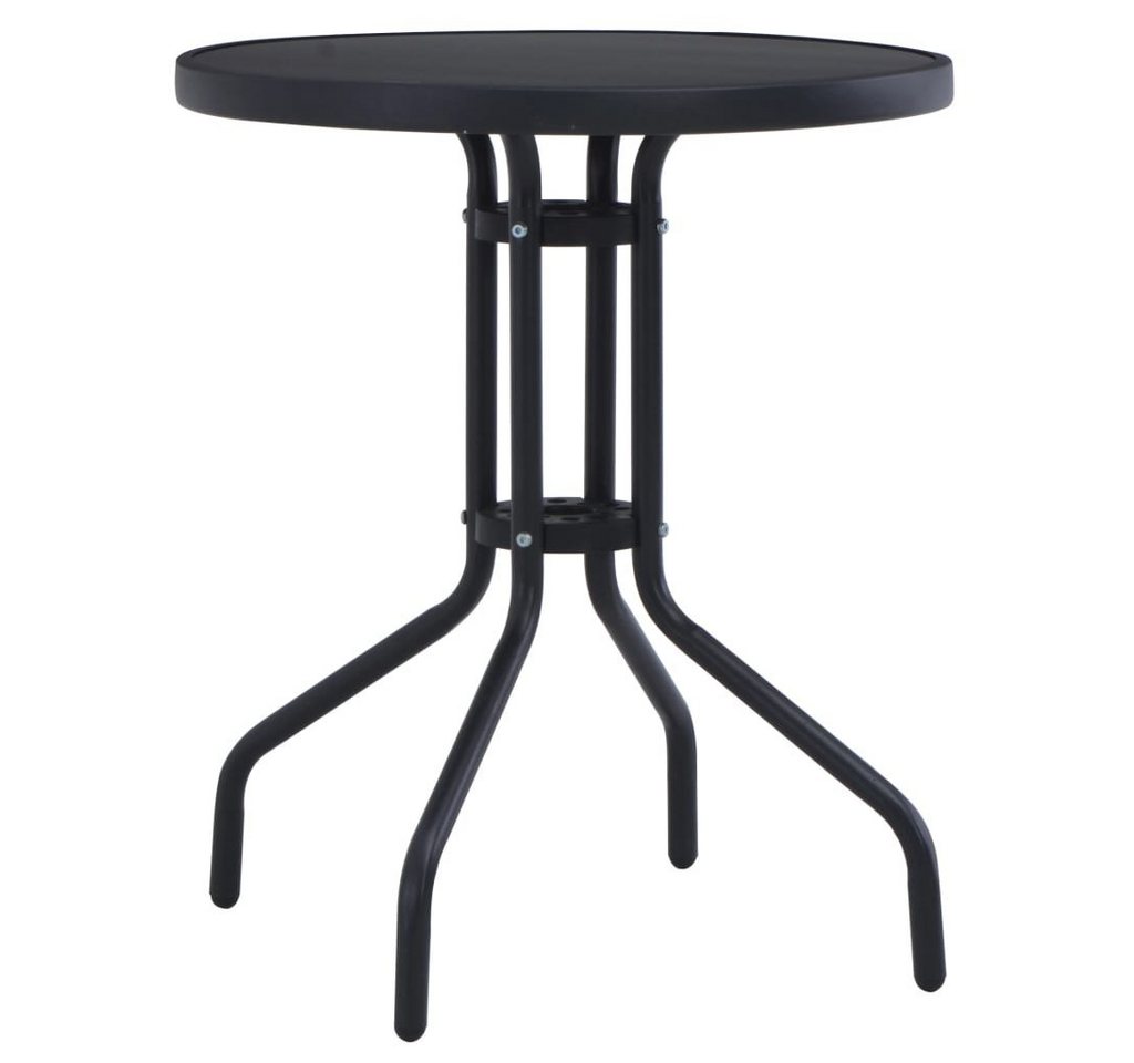furnicato Gartentisch Schwarz 60 cm Stahl und Glas (1-St) von furnicato