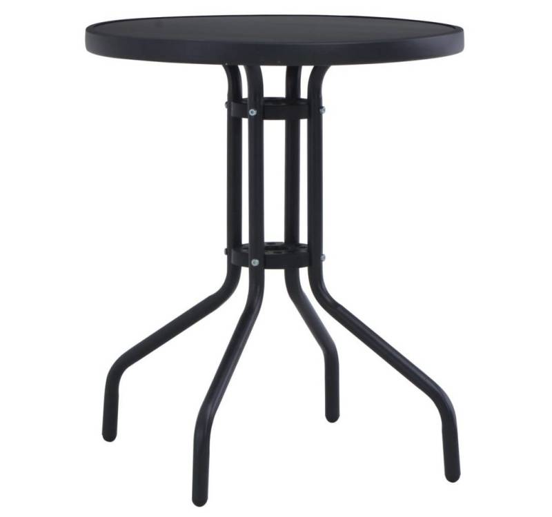 furnicato Gartentisch Schwarz 60 cm Stahl und Glas (1-St) von furnicato