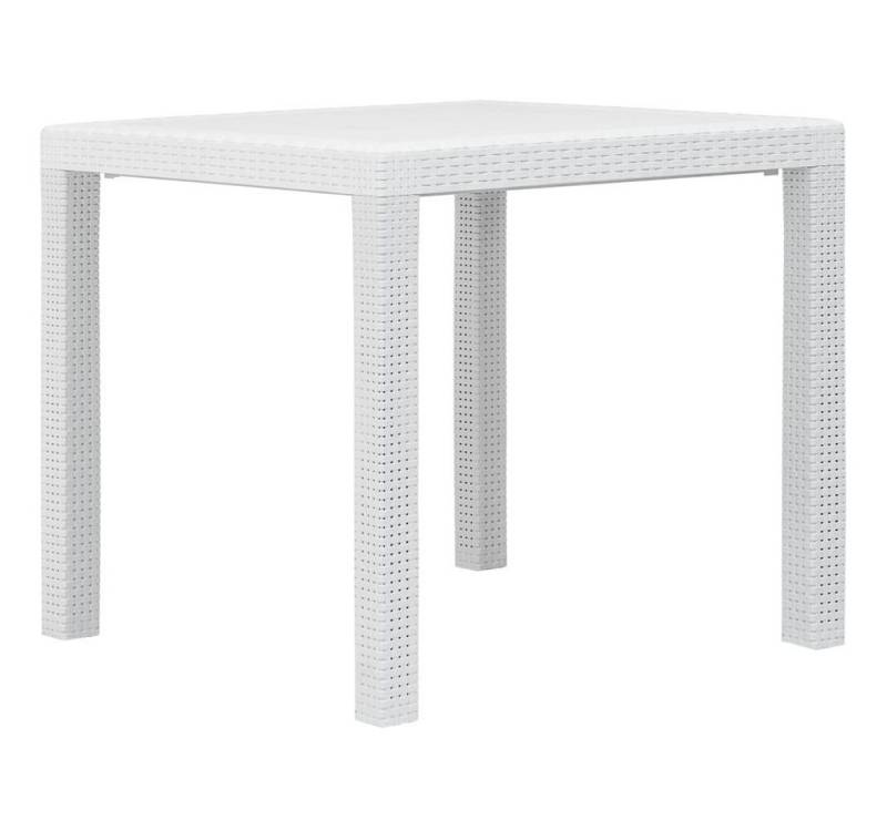 furnicato Gartentisch Weiß 79x79x72 cm Kunststoff Rattan-Optik (1-St) von furnicato