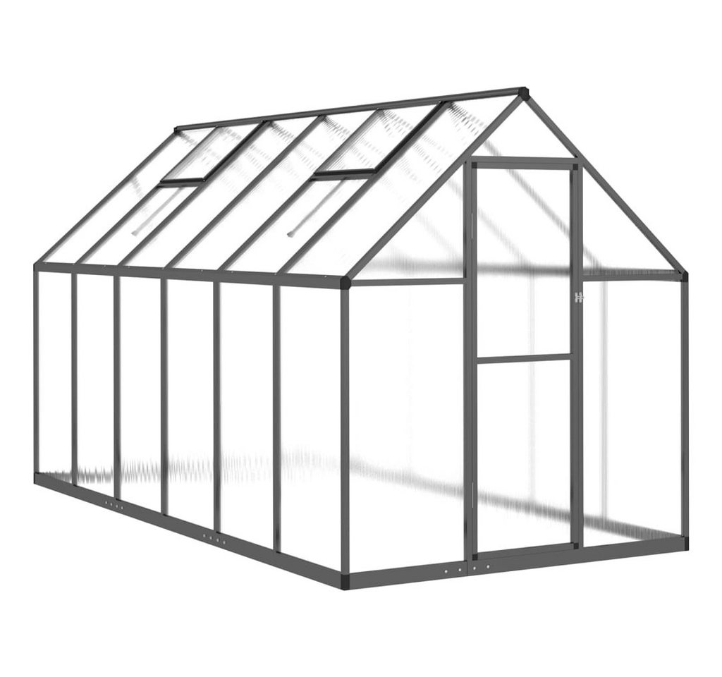 furnicato Gewächshaus mit Fundamentrahmen Anthrazit 334x169x195 cm Alu furnicato Gewächshaus mit Fundamentrahmen Anthrazit 334x169x195 cm Alu von furnicato