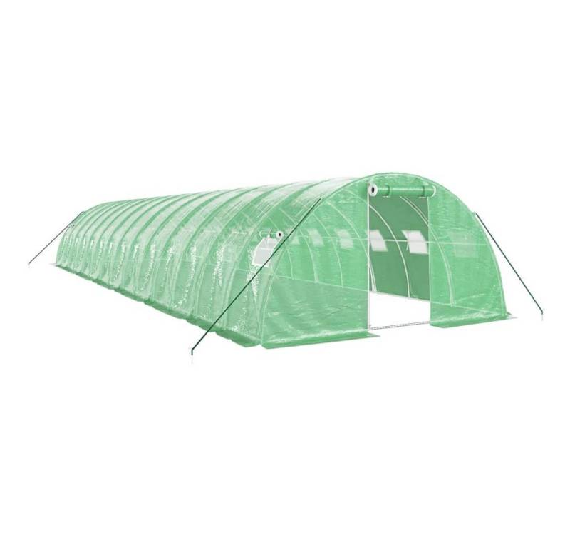 furnicato Gewächshaus mit Stahlrahmen Grün 56 m² 14x4x2 m von furnicato