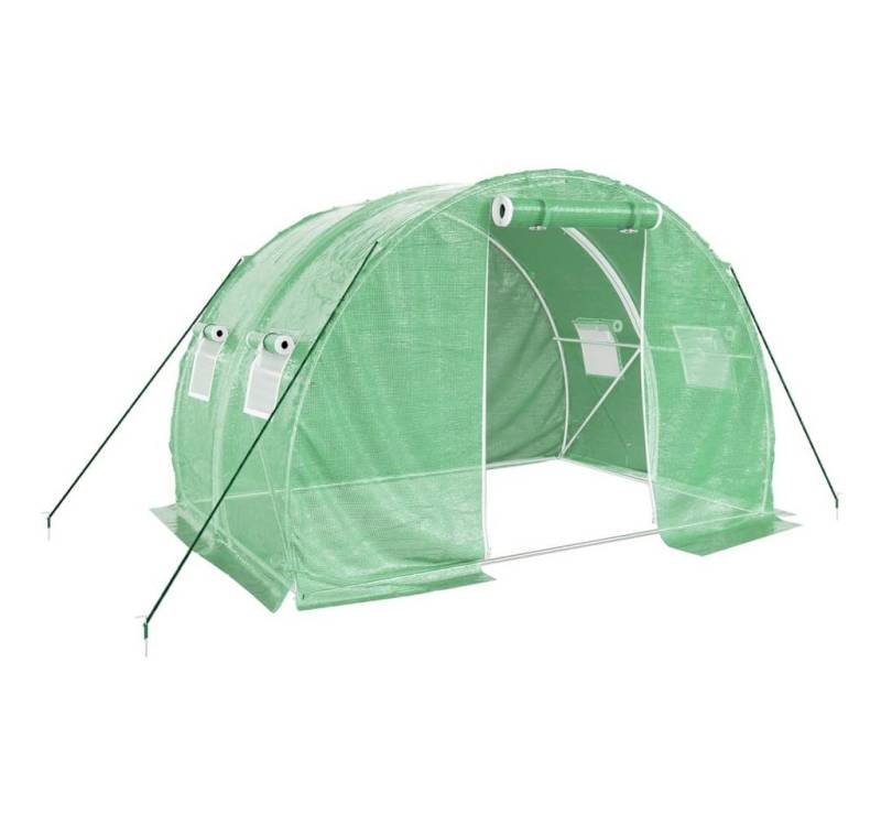 furnicato Gewächshaus mit Stahlrahmen Grün 6 m² 3x2x2 m von furnicato