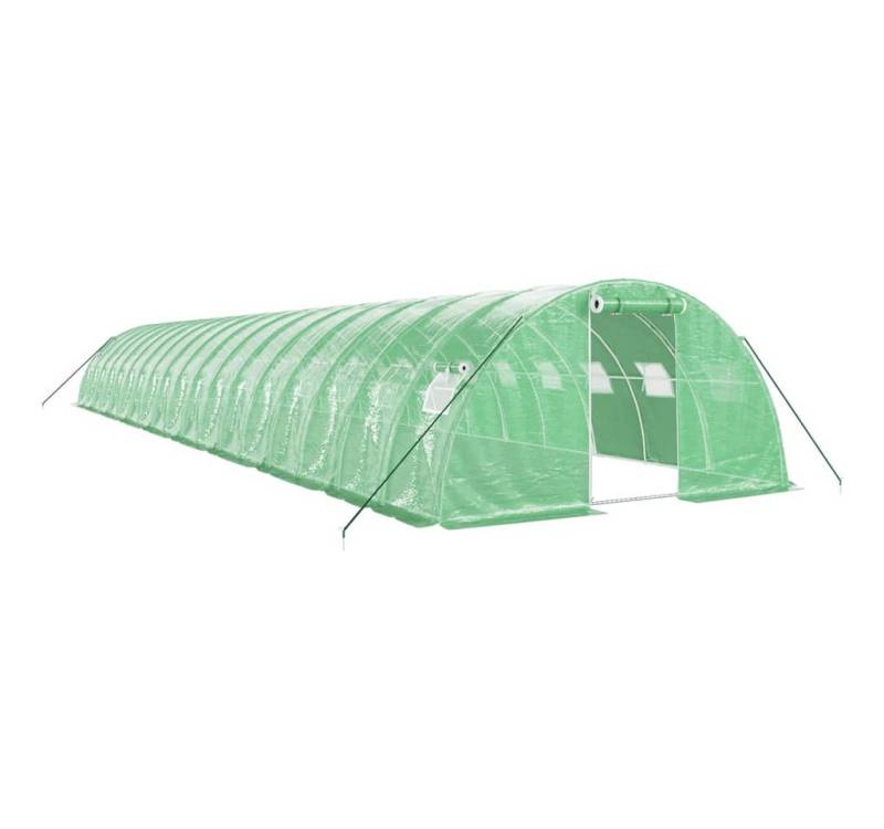 furnicato Gewächshaus mit Stahlrahmen Grün 72 m² 18x4x2 m von furnicato