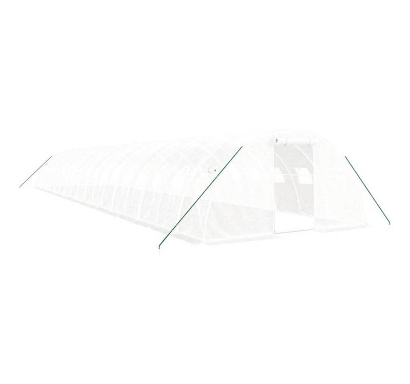 furnicato Gewächshaus mit Stahlrahmen Weiß 72 m² 18x4x2 m von furnicato