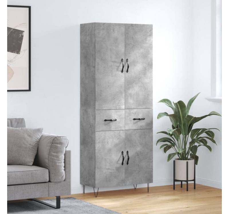 furnicato Highboard Betongrau 69,5x34x180 cm Holzwerkstoff (1 St) von furnicato