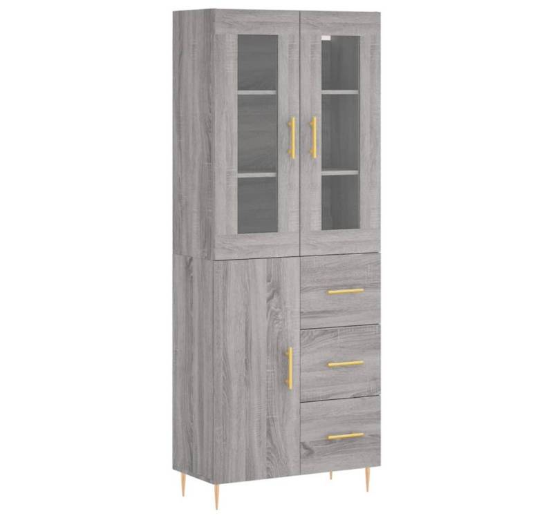 furnicato Highboard Grau Sonoma 69,5x34x180 cm Holzwerkstoff (1 St) von furnicato