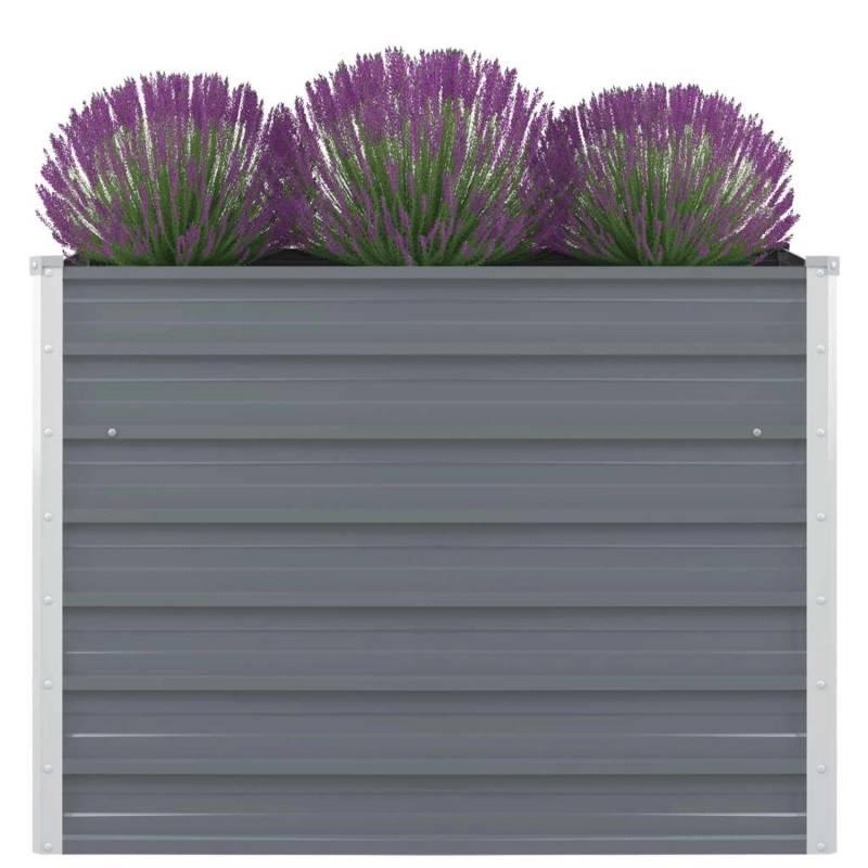 furnicato Hochbeet 100 x 100 x 77 cm Verzinkter Stahl Grau von furnicato