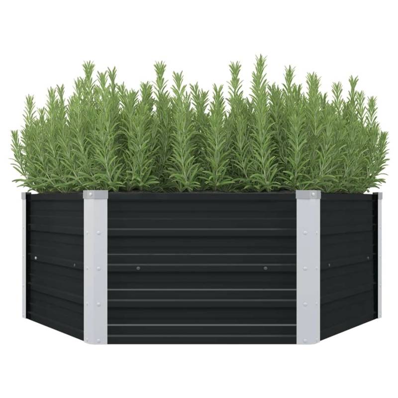 furnicato Hochbeet Anthrazit 129 x 129 x 45 cm Verzinkter Stahl von furnicato