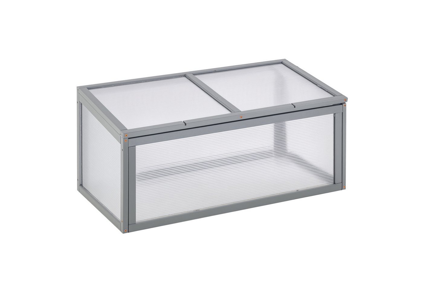 furnicato Hochbeet Frühbeet Holz Polycarbonat Treibhaus 90x46x40 cm Grau von furnicato