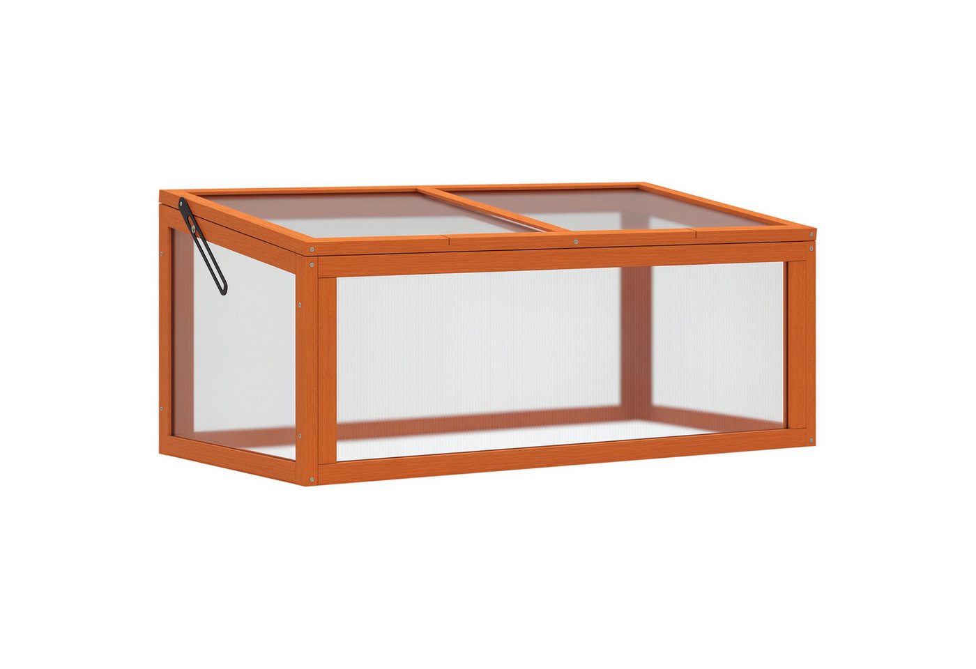furnicato Hochbeet Frühbeet Holz Polycarbonat Treibhaus 90x46x40 cm Orange von furnicato