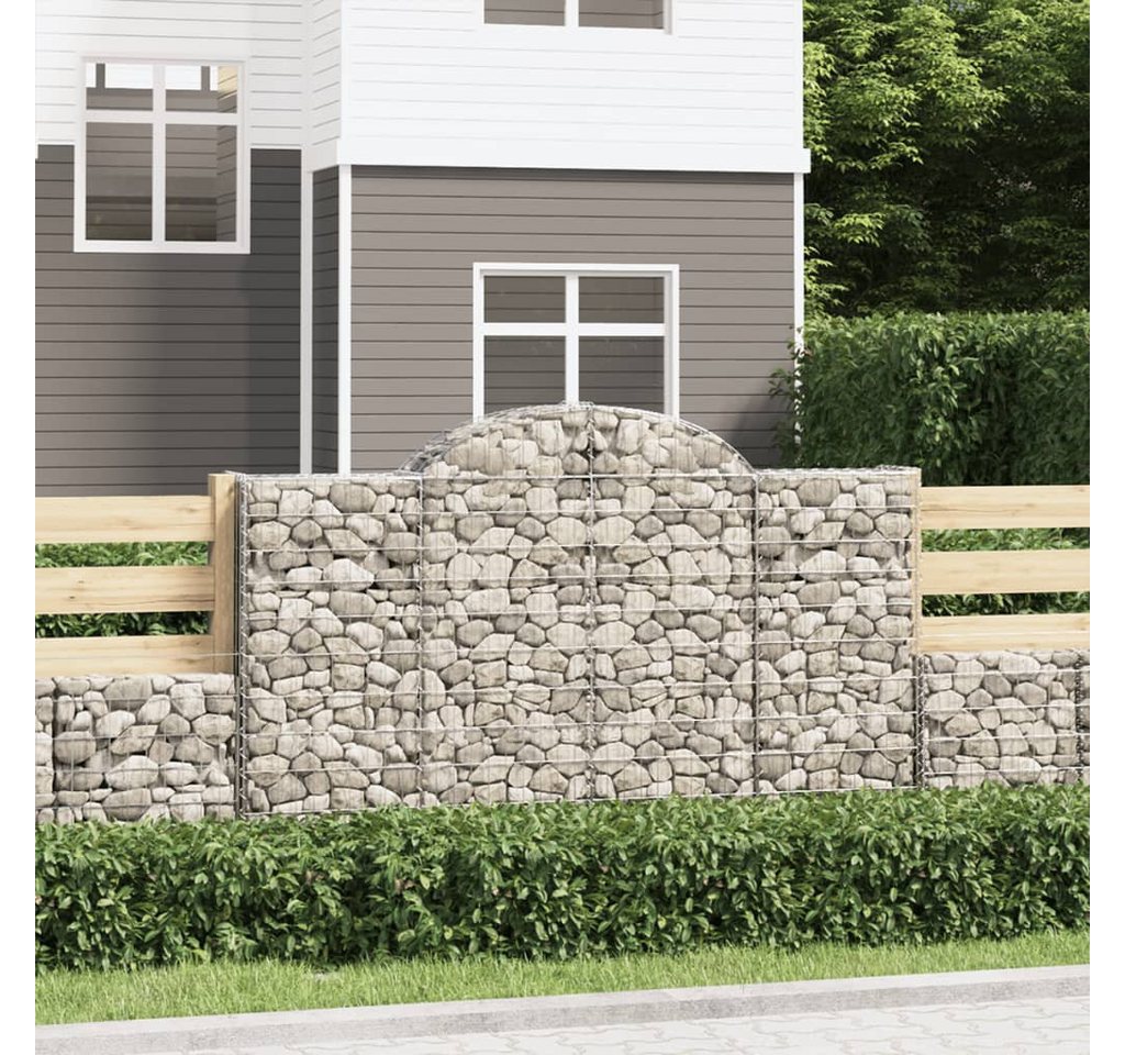furnicato Hochbeet Gabionen mit Hochbogen 12Stk. 200x30x120/140cm Verzinktes Eisen von furnicato
