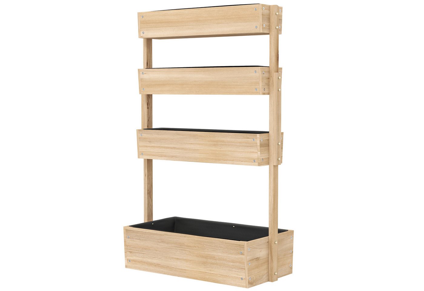 furnicato Hochbeet Holz 88,5x45x140 cm, 4 Ebenen, Entwässerung von furnicato