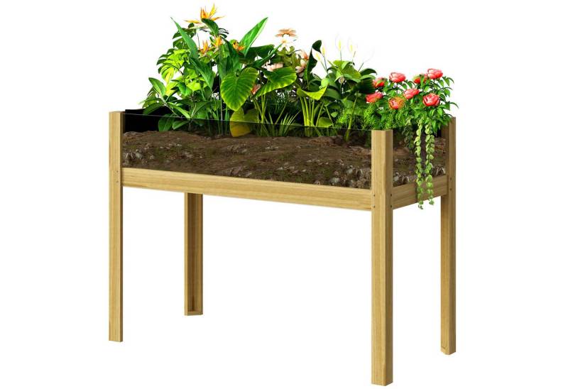furnicato Hochbeet Holz-Pflanzbox mit Acrylplatten, 110x50x80 cm von furnicato
