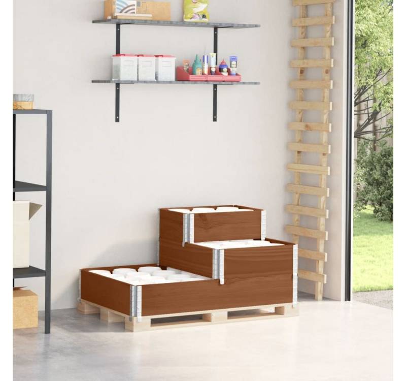 furnicato Hochbeet Paletten-Aufsatzrahmen 3-fach Braun 120x80 cm Massivholz Kiefer furnicato Hochbeet Paletten-Aufsatzrahmen 3-fach Braun 120x80 cm Massivholz Kiefer von furnicato