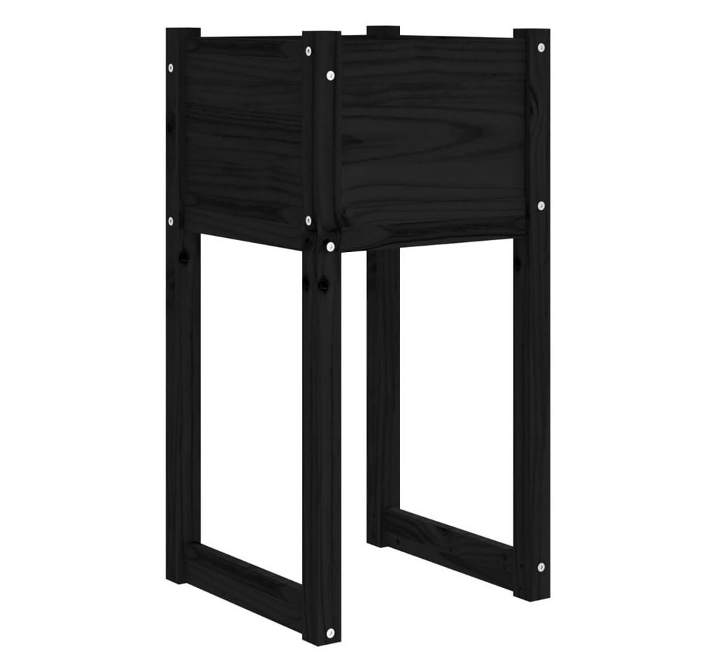 furnicato Hochbeet Pflanzkübel Schwarz 40x40x81 cm Massivholz Kiefer (1 St) von furnicato
