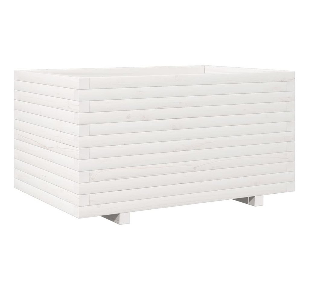 furnicato Hochbeet Pflanzkübel Weiß 90x60x49,5 cm Massivholz Kiefer (1 St) von furnicato