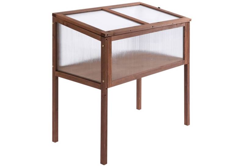 furnicato Hochbeet Holz Frühbeet 90x50x93 cm Braun für Garten Balkon von furnicato