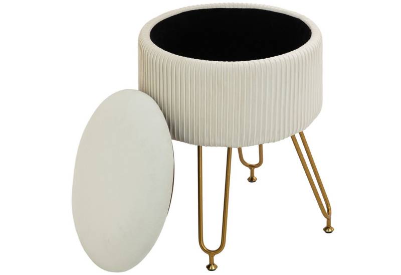 furnicato Hocker 2-in-1-Aufbewahrungshocker mit Metallbeinen, runder Fußhocker für Wo (1 St) von furnicato