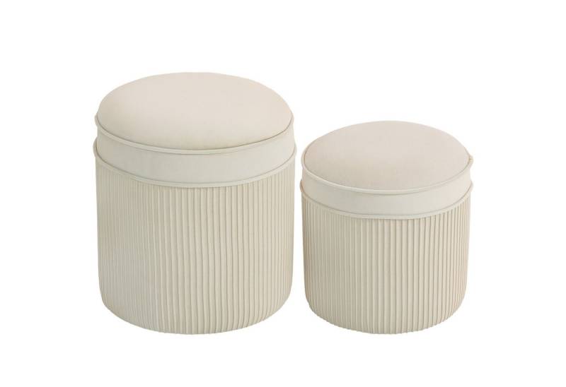 furnicato Hocker 2er Set Sitzhocker mit Stauraum mit Deckel, Runder Fußhocker m (1 St) von furnicato