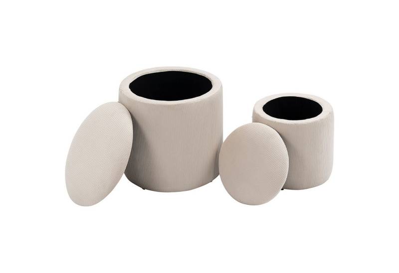 furnicato Hocker Hocker Ottomane, Zweier-Set, mit Stauraum, weiche Polsterung, Bezug in (1 St) von furnicato