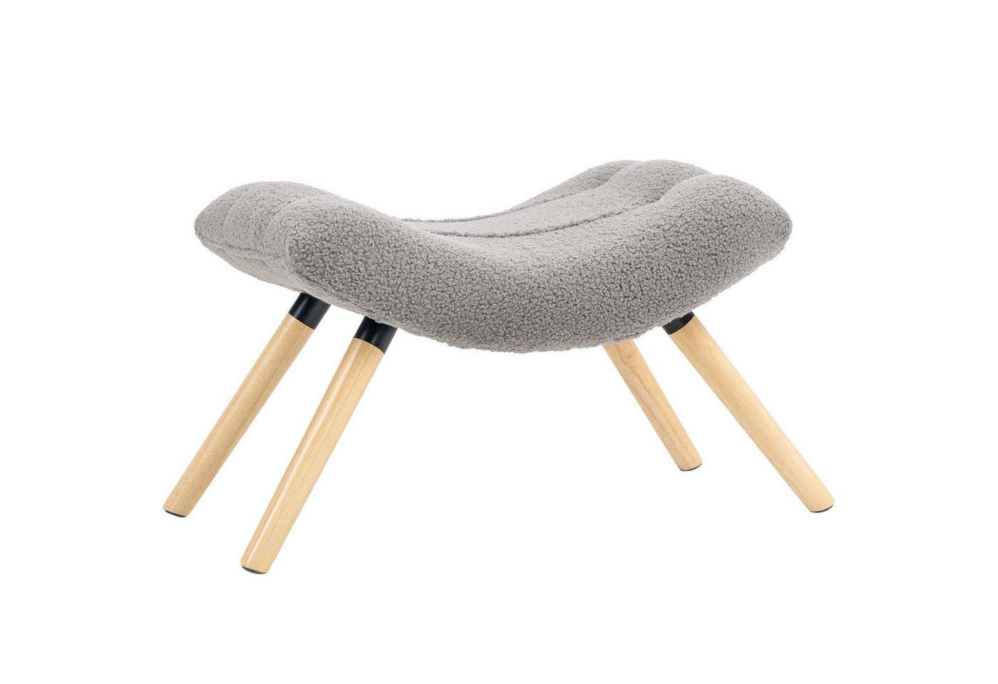 furnicato Hocker Moderner Fußhocker mit Fleece-Bezug und Holzbeinen, gepolstert, für (1 St) von furnicato