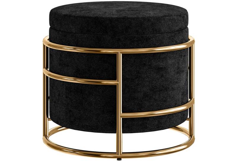furnicato Hocker Sitzhocker mit Stauraum, gepolsterter Fußhocker, Metallrahmen, vergol (1 St) von furnicato