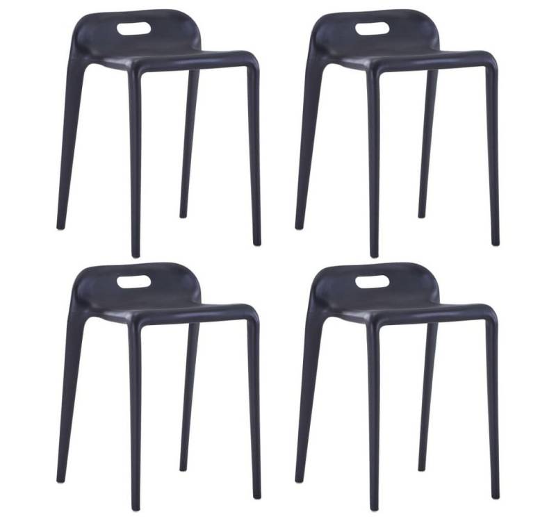 furnicato Hocker Stapelbare 4 Stk. Schwarz Kunststoff (1 St) von furnicato