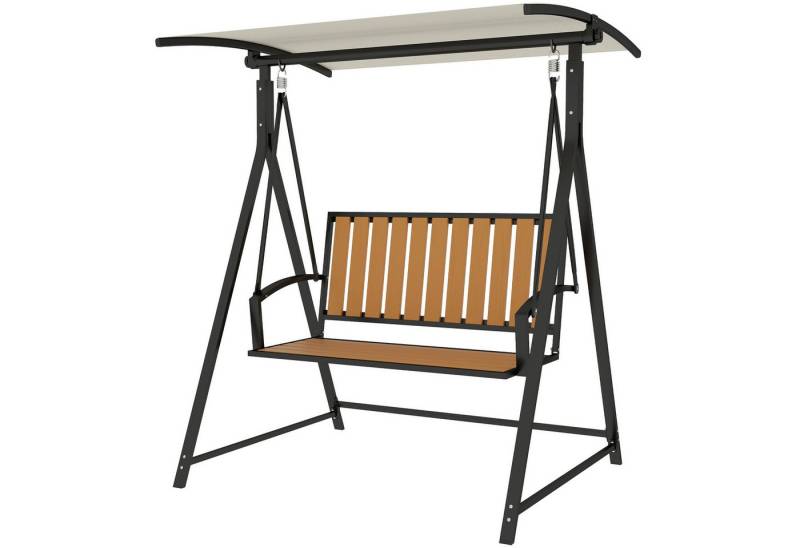 furnicato Hollywoodschaukel 2-Sitzer 142x112x162cm Schwarz mit furnicato Hollywoodschaukel 2-Sitzer 142x112x162cm Schwarz mit von furnicato