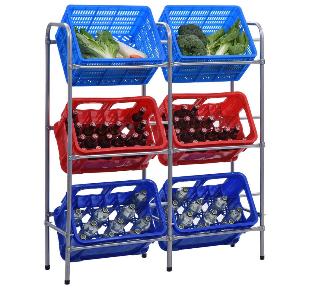 furnicato Kastenständer Kistenregal für 6 Kisten Silbern 96x33x116 cm Stahl, 1-tlg. furnicato Kastenständer Kistenregal für 6 Kisten Silbern 96x33x116 cm Stahl, 1-tlg. von furnicato