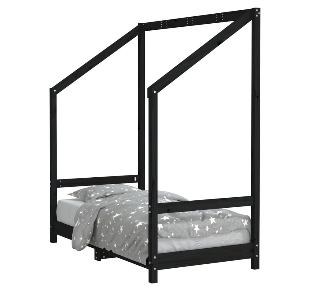 furnicato Kinderbett Schwarz 70x140 cm Massivholz Kiefer (1-tlg) von furnicato