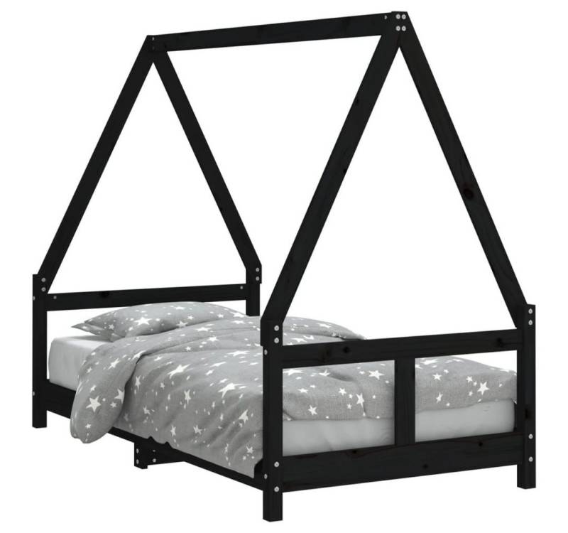 furnicato Kinderbett Schwarz 80x160 cm Massivholz Kiefer (1-tlg) von furnicato