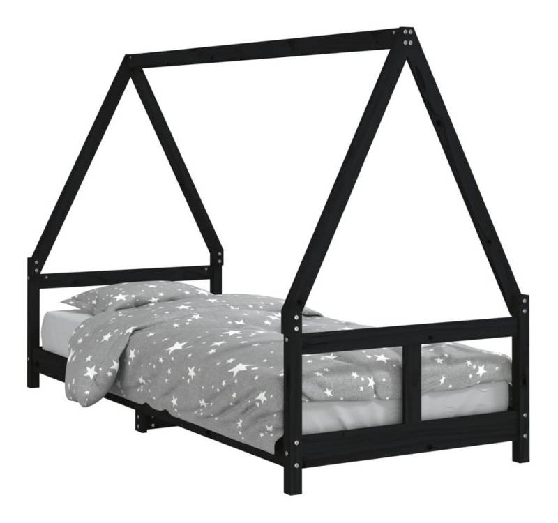 furnicato Kinderbett Schwarz 80x200 cm Massivholz Kiefer (1-tlg) von furnicato