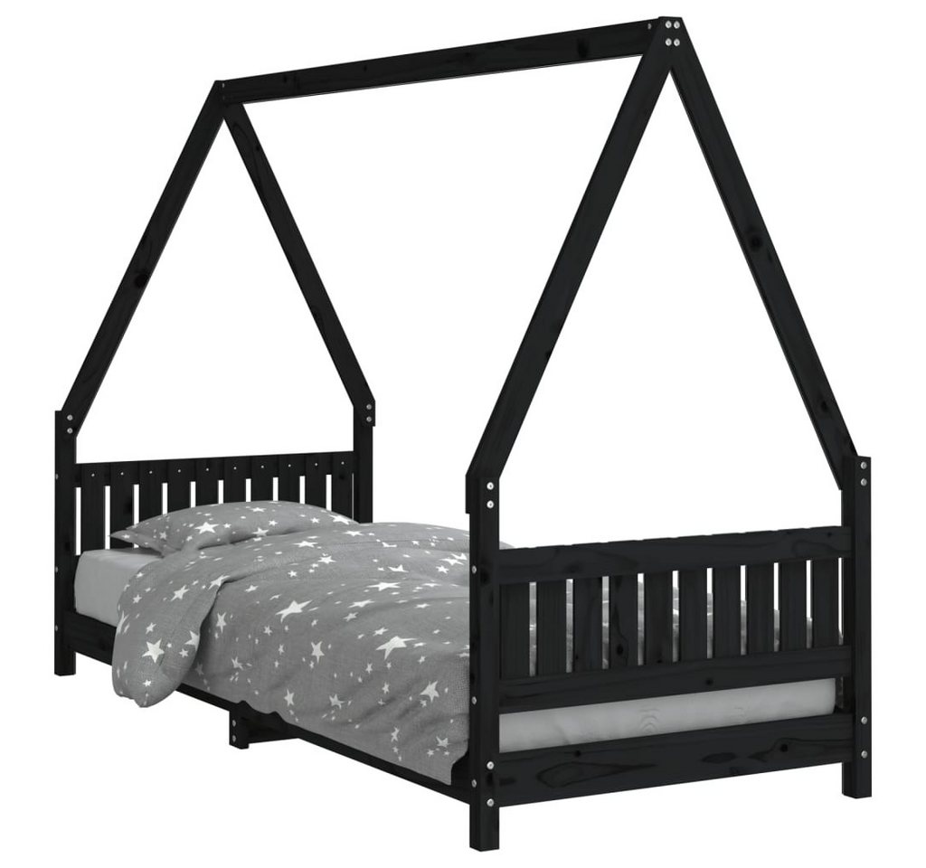 furnicato Kinderbett Schwarz 80x200 cm Massivholz Kiefer (1-tlg) von furnicato