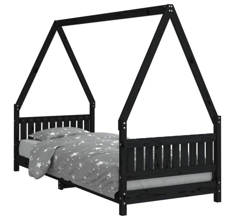 furnicato Kinderbett Schwarz 80x200 cm Massivholz Kiefer (1-tlg) von furnicato