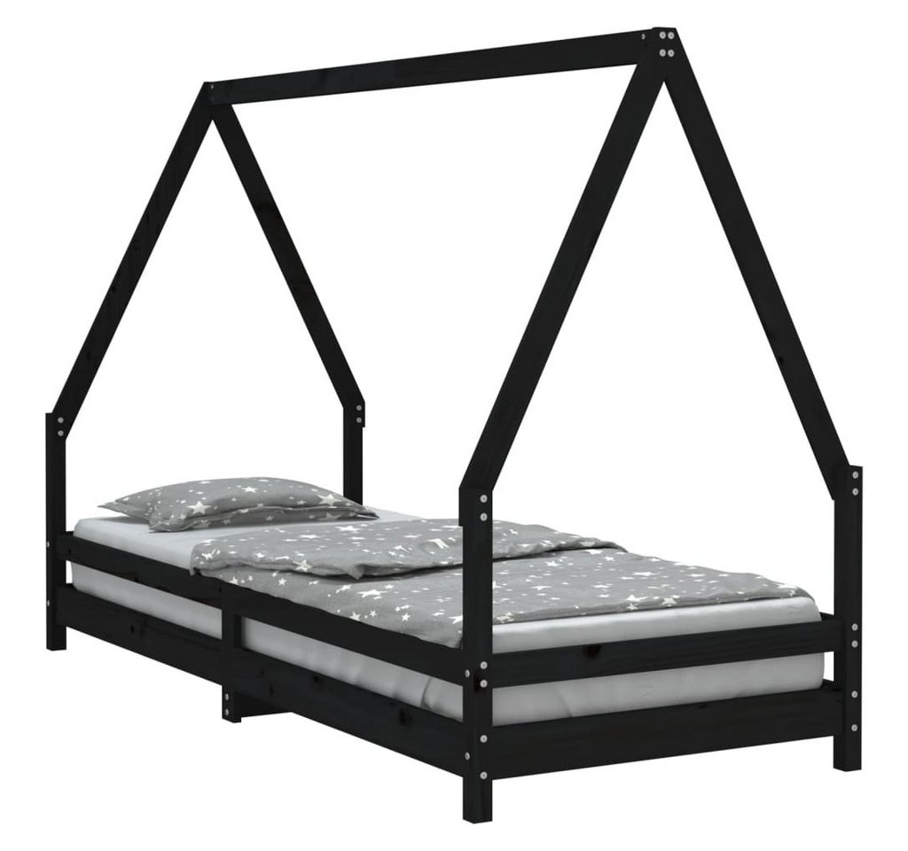 furnicato Kinderbett Schwarz 80x200 cm Massivholz Kiefer (1-tlg) von furnicato