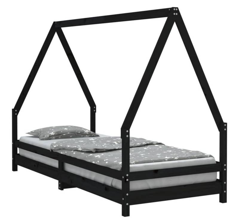 furnicato Kinderbett Schwarz 80x200 cm Massivholz Kiefer (1-tlg) von furnicato