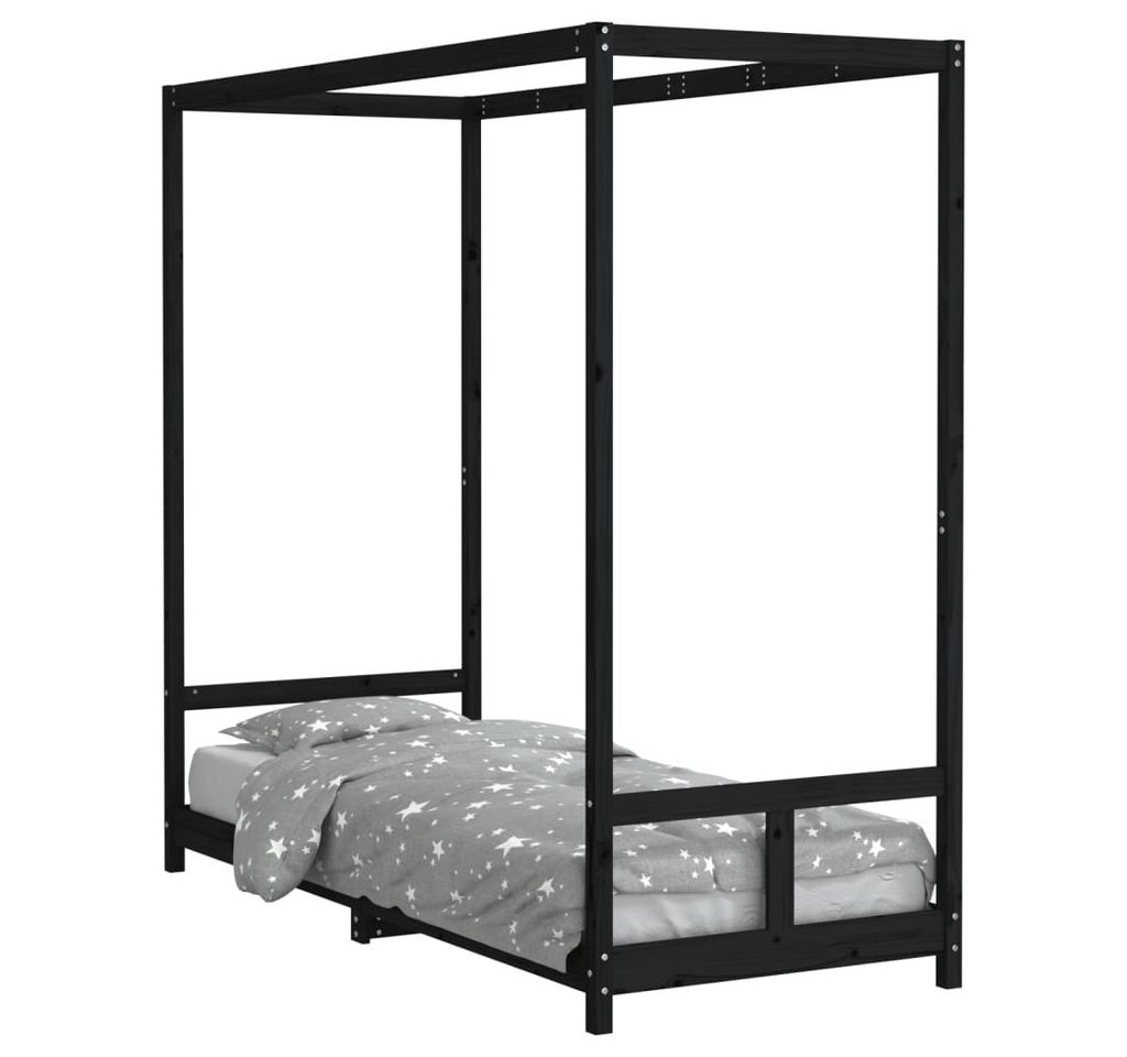 furnicato Kinderbett Schwarz 80x200 cm Massivholz Kiefer (1-tlg) von furnicato