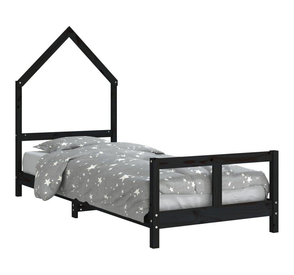 furnicato Kinderbett Schwarz 80x200 cm Massivholz Kiefer (1-tlg) von furnicato